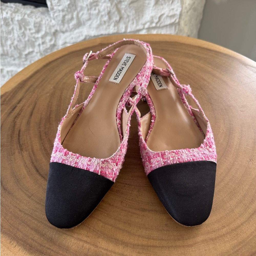 Steve Madden Pink and Black Tweed Women's Heels - Women Size 9